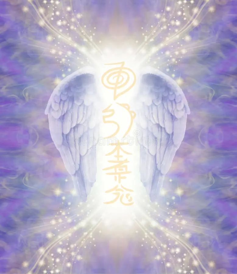 Pair Lilac Angel Wings Three Main Reiki Symbols Sparkling Flowing Lilac Energy Background Copy 233252483 1